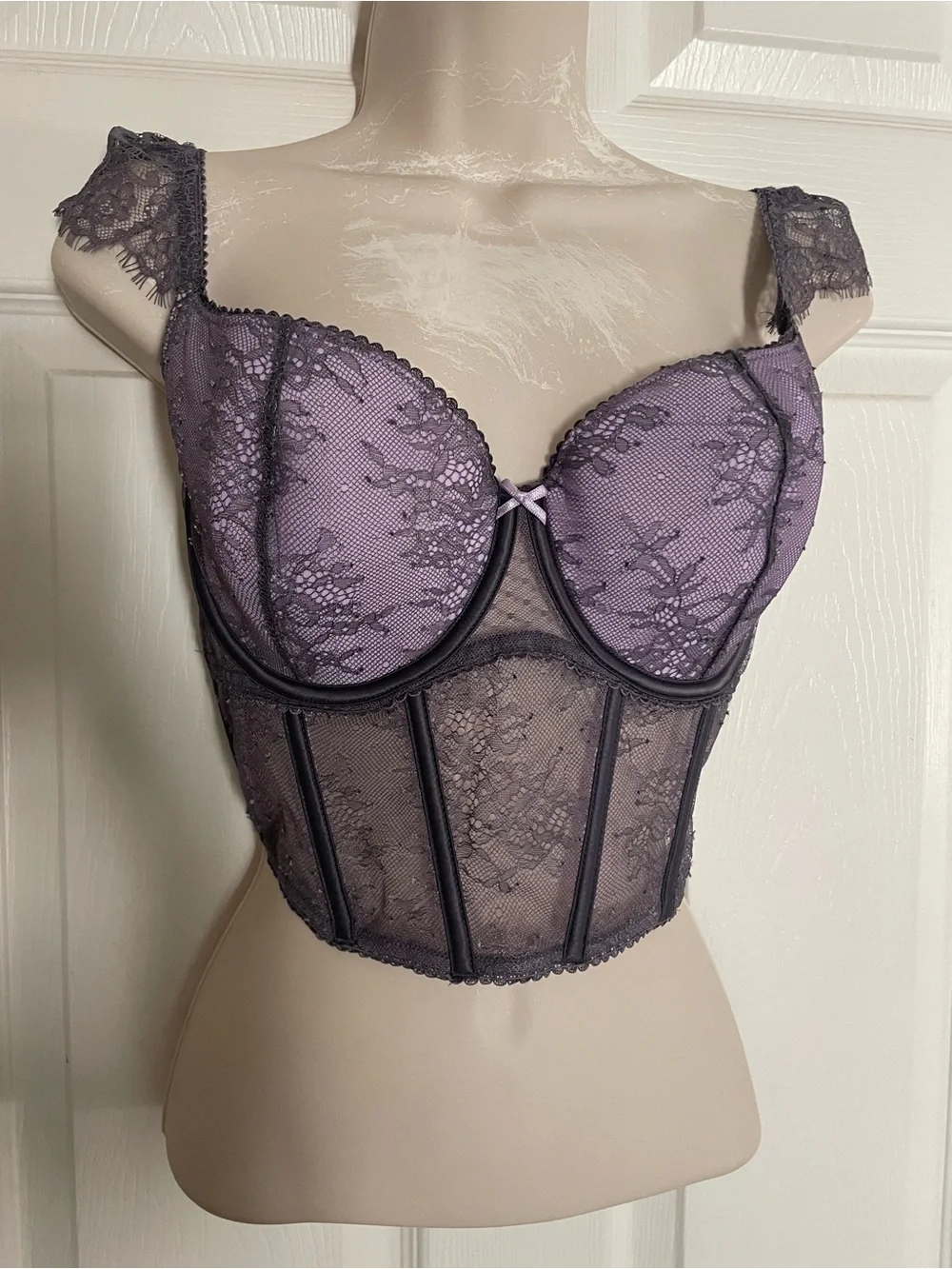 NWT Victoria’s Secret Lace Longline Bustier in Lavender Purple